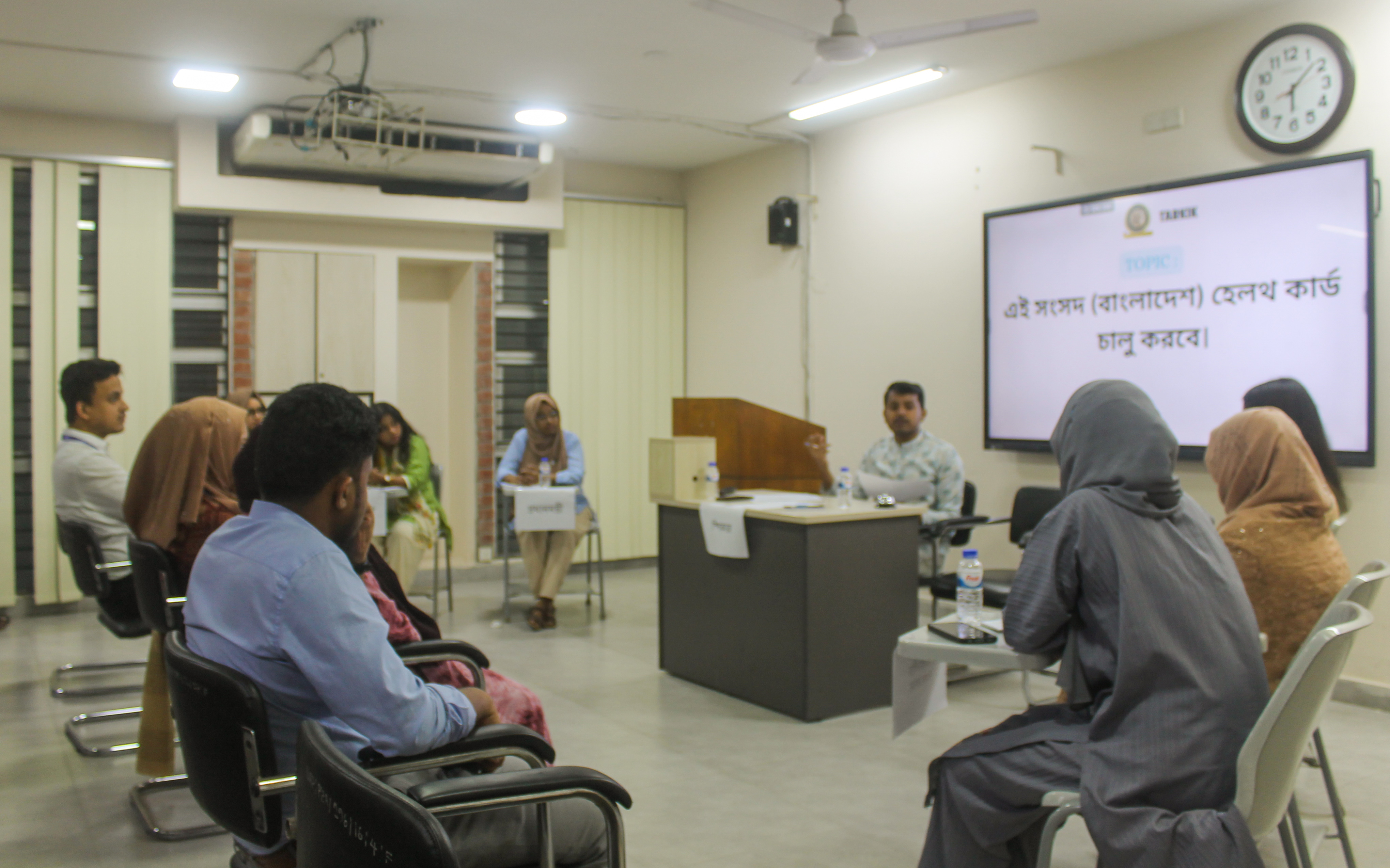 Spirited debate competition in progress